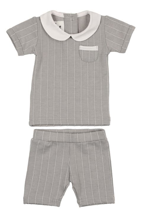 Raised Stripe Short Sleeve Top & Shorts Set (Baby)