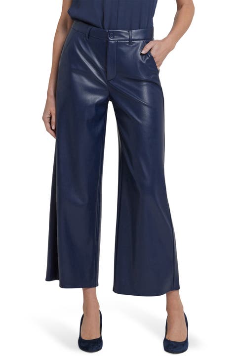 Morgan Faux Leather Wide Leg Ankle Pants