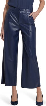 NYDJ Morgan Faux Leather Wide Leg Ankle Pants