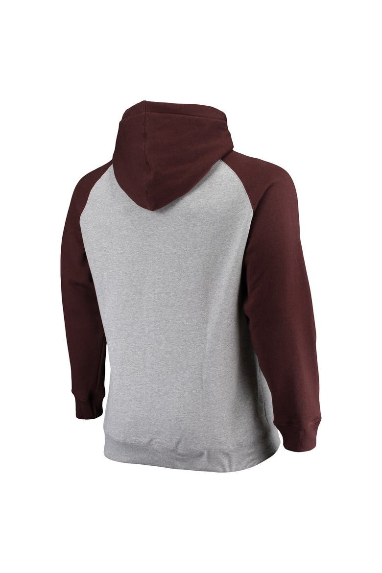 Men's Fanatics Branded Heathered Gray/Brown San Diego Padres Big & Tall Raglan Pullover Hoodie, Alternate, color, Heather Gray
