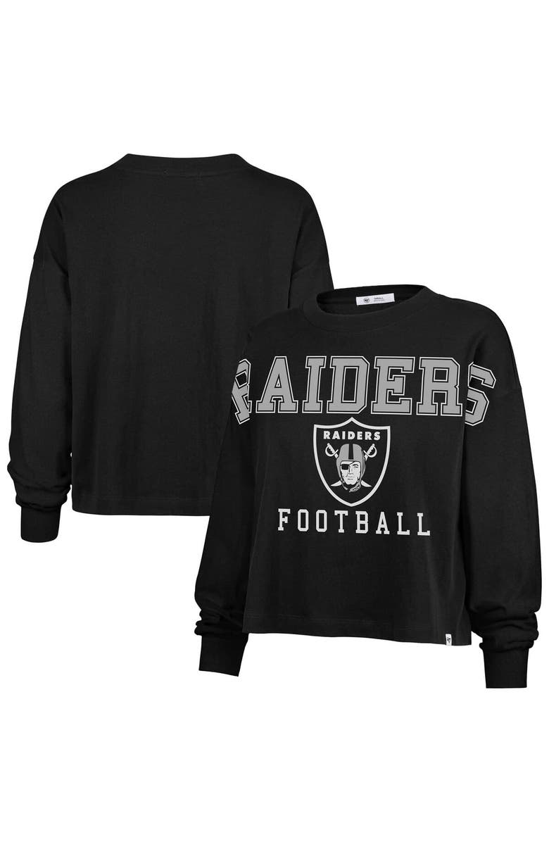 '47 Women's '47 Black Las Vegas Raiders Outreach City Oversized Long Sleeve T-Shirt, Main, color,