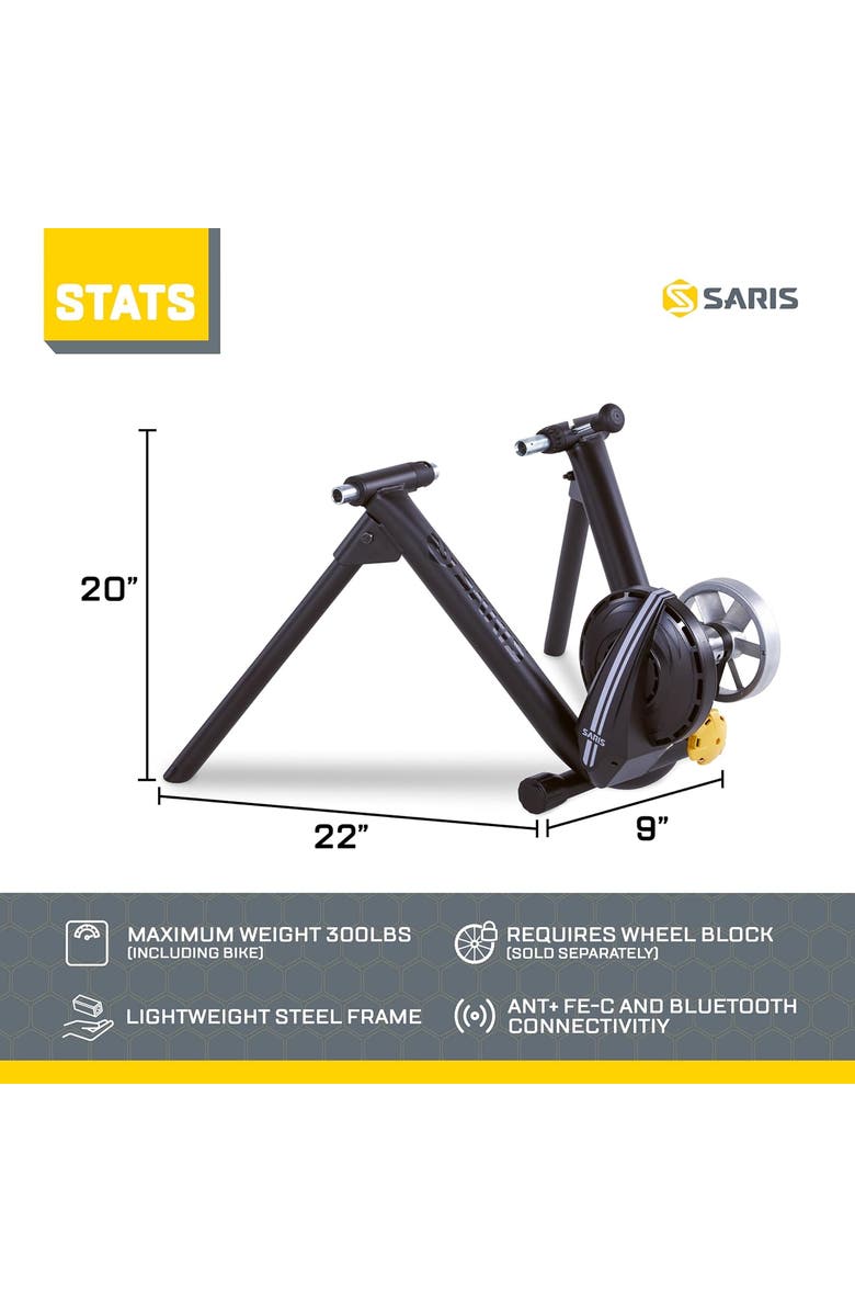 Saris Smart Indoor Cycling Trainer with Electromagnetic Resistance, Alternate, color, Black