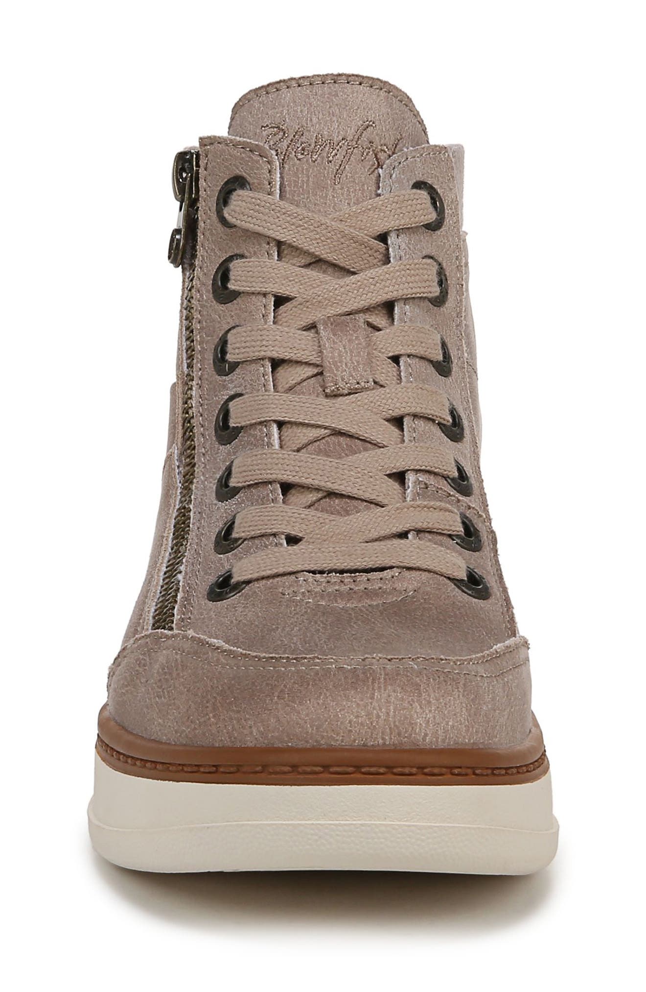 Blowfish Malibu Camden Wedge Sneaker, Alternate, color, Mushroom Microsuede