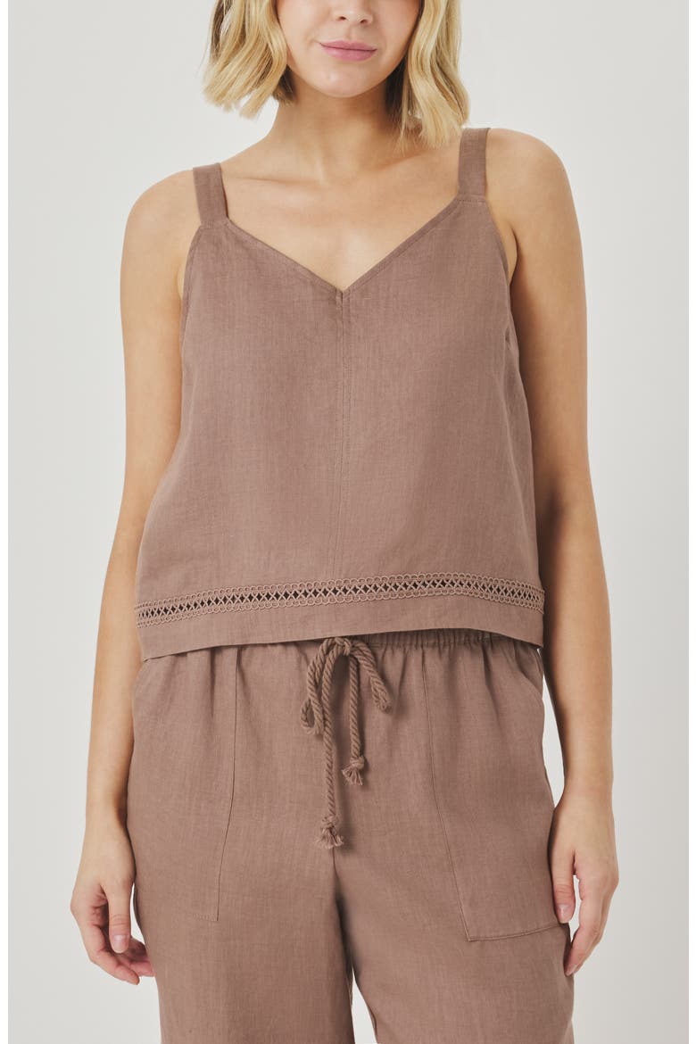 Stella Linen Tank, Main, color, WICKER BEIGE