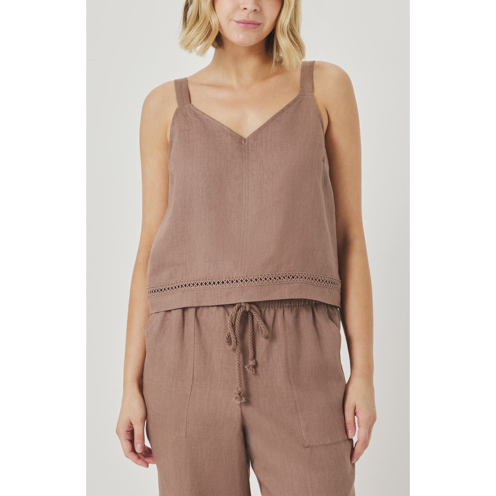 Splendid Stella Linen Tank In Brown