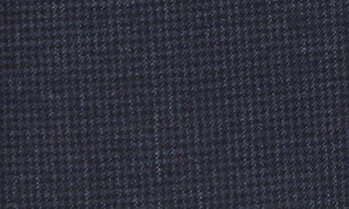 Theory Clinton Slim Fit Navy Houndstooth Wool Blend Blazer In Blue