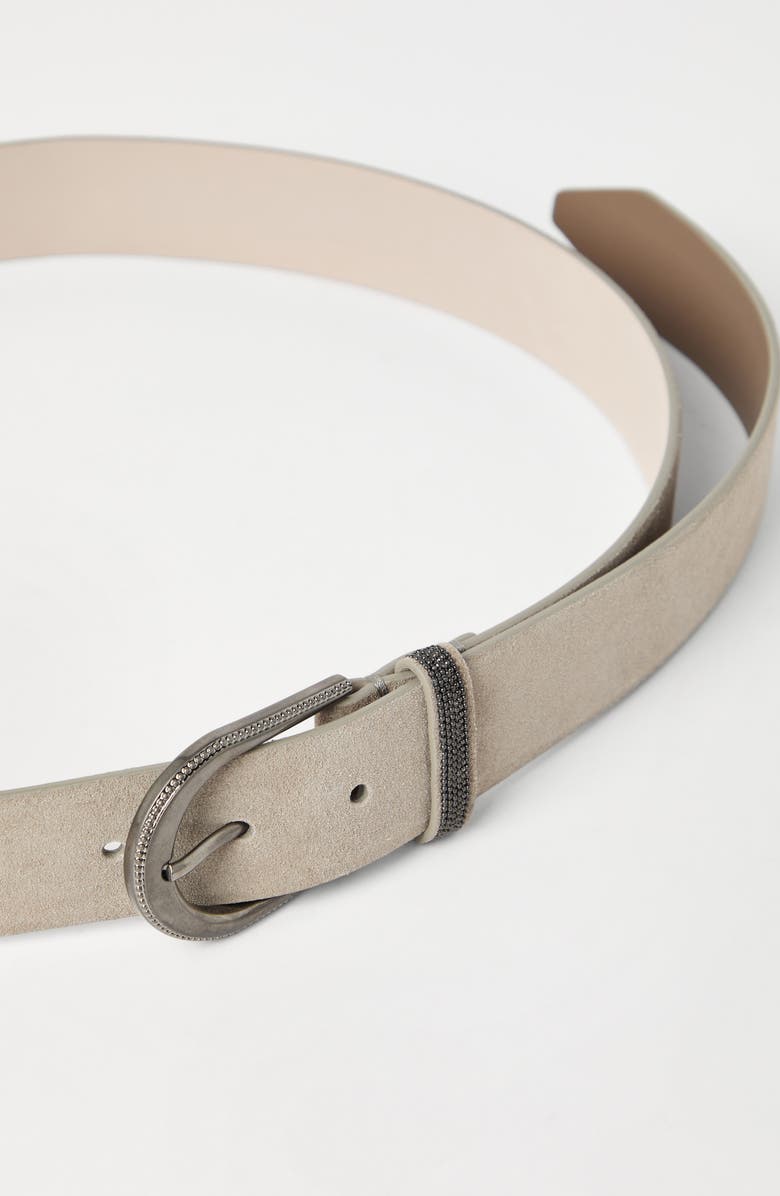 Brunello Cucinelli Suede belt, Alternate, color, Beige