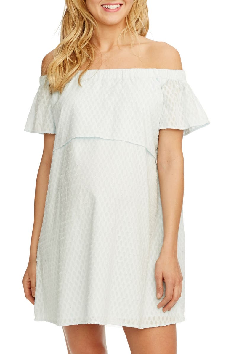 Rosie Pope 'Camille' Off the Shoulder Maternity Dress, Main, color, 