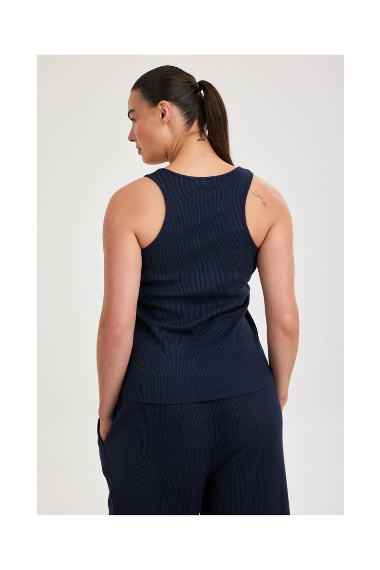 Summer Lounge Waffle Racerback Tank Top, Alternate, color, Navy