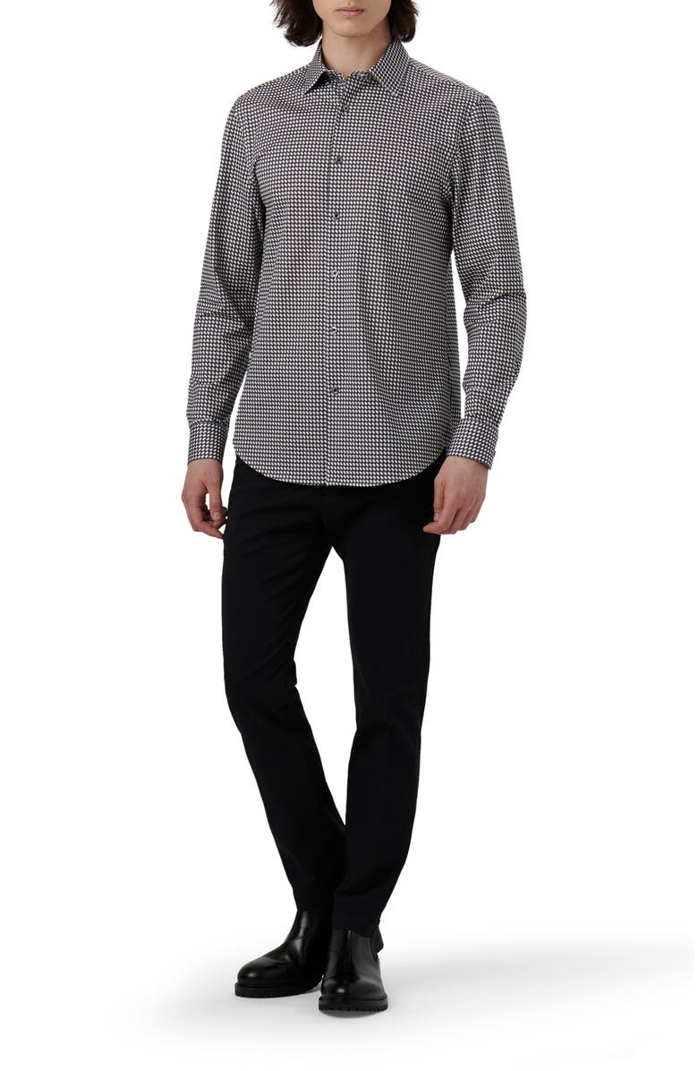 Bugatchi James OoohCotton<sup>®</sup> Houndstooth Button-Up Shirt, Alternate, color, 