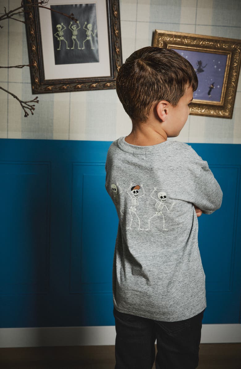 MILES THE LABEL Kids' Skeleton Crew Long Sleeve Organic Cotton Graphic T-Shirt, Alternate, color, 