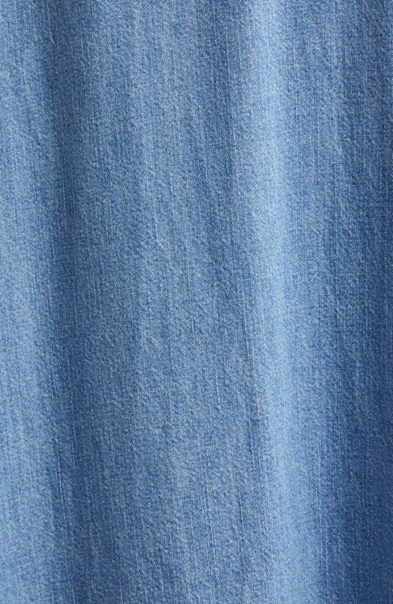 Veronica Beard Edwina Sleeveless Cotton Denim Midi Shirtdress, Alternate, color, Iceberg