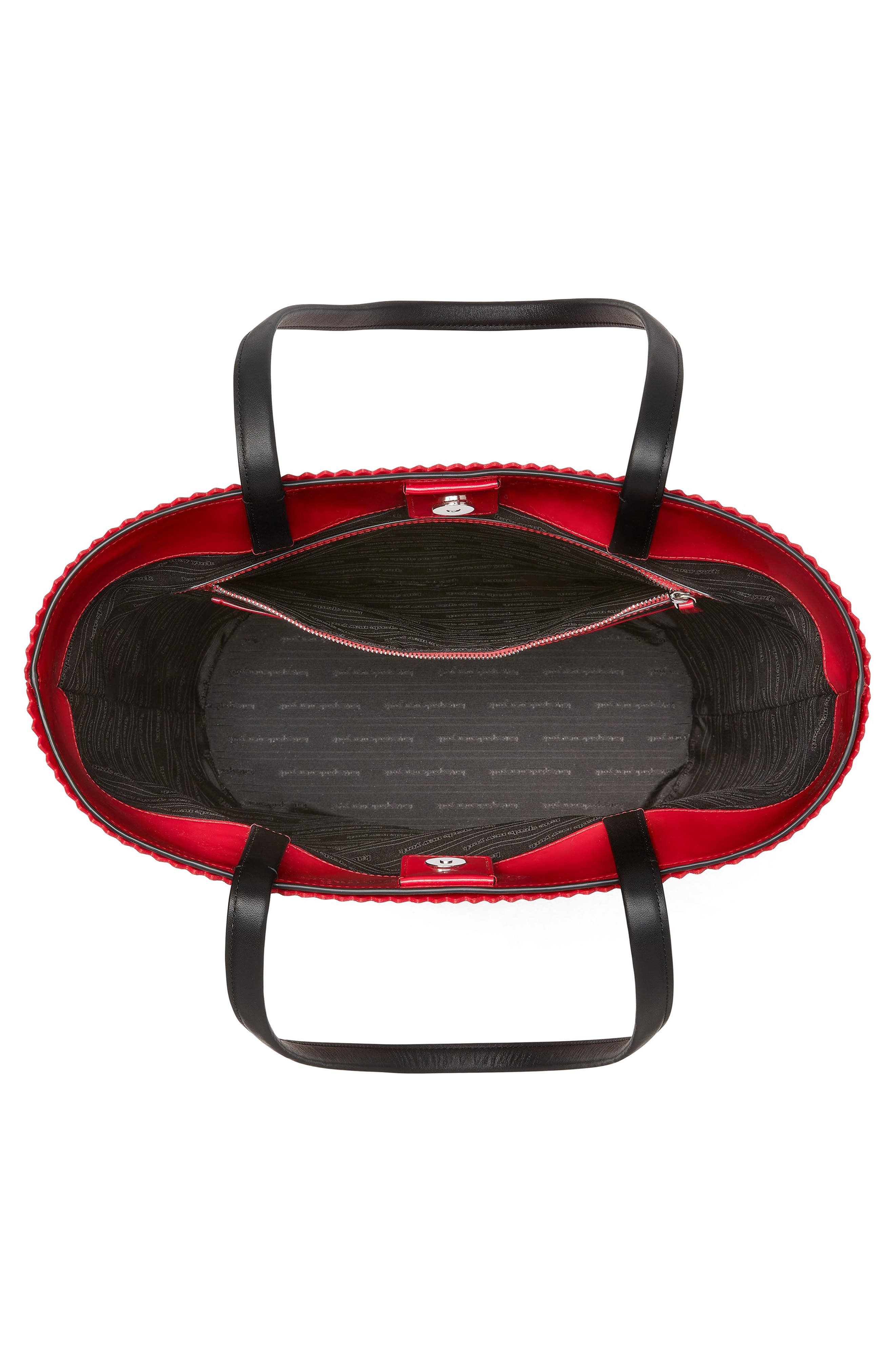 Kate Spade New York x heinz ketchup packet embroidered label tote bag, Alternate, color, 