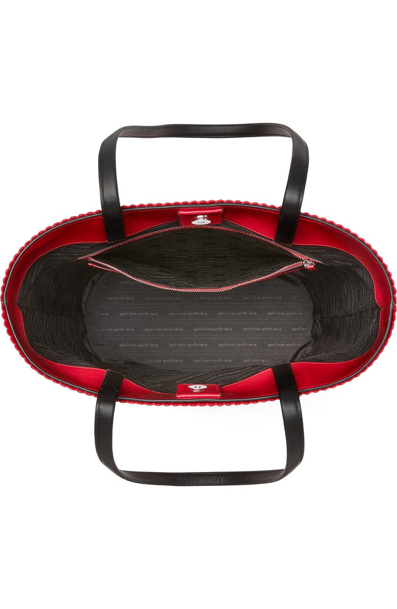 Kate Spade New York x heinz ketchup packet embroidered label tote bag, Alternate, color,