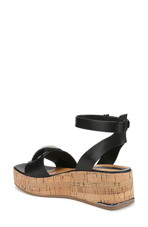 Franco Sarto Taysha Ankle Strap Platform Wedge Sandal In Black