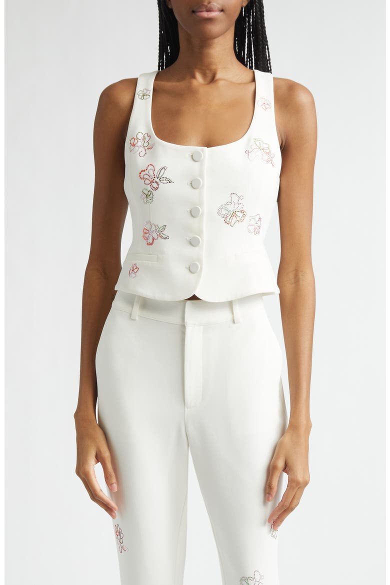 Blooming Beaded Vest, Main, color, IVORY MULTI