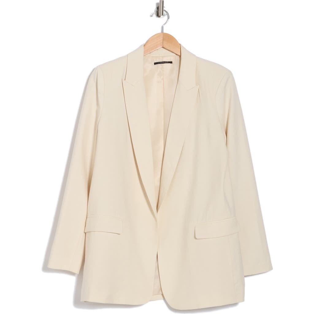 T Tahari One-button Blazer In Neutral