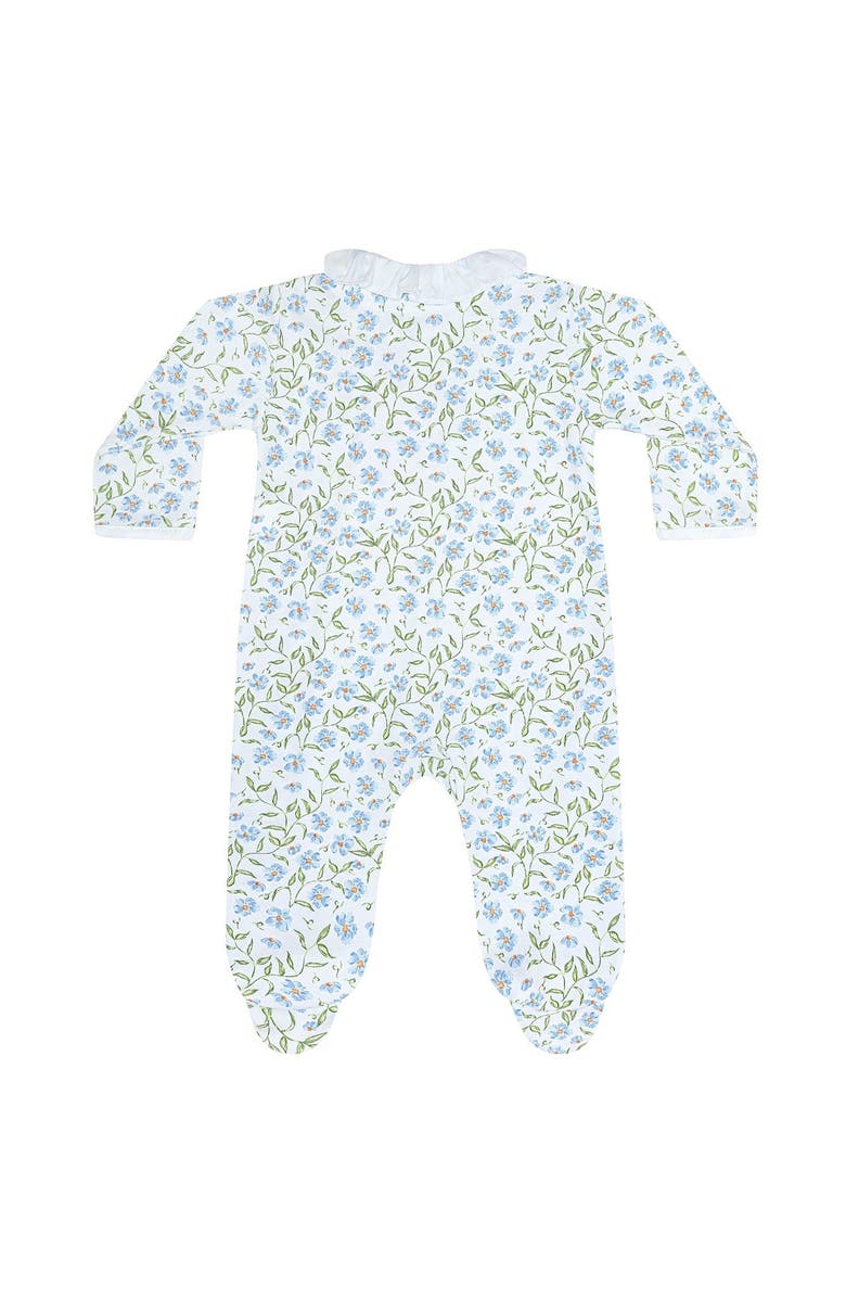 Nellapima Blue Vines Print Crossover Footie - Baby, Alternate, color, Blue
