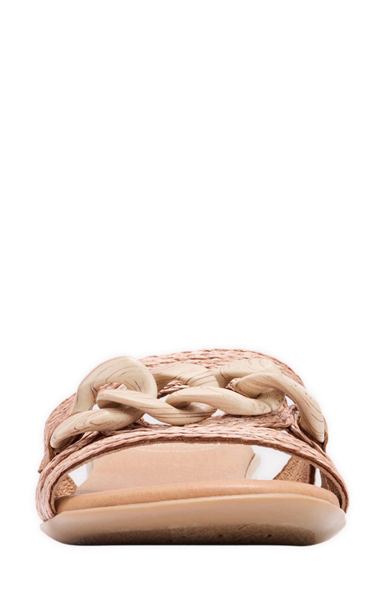 Neela Slide Sandal, Alternate, color, COGNAC RAFFIA