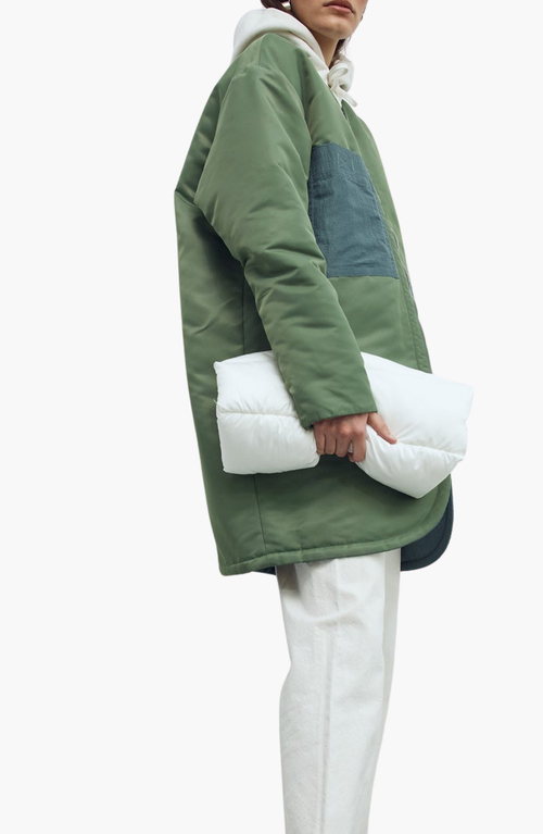 Caalo Reversible Sustainable Down Coat In Olive Green/dark Teal