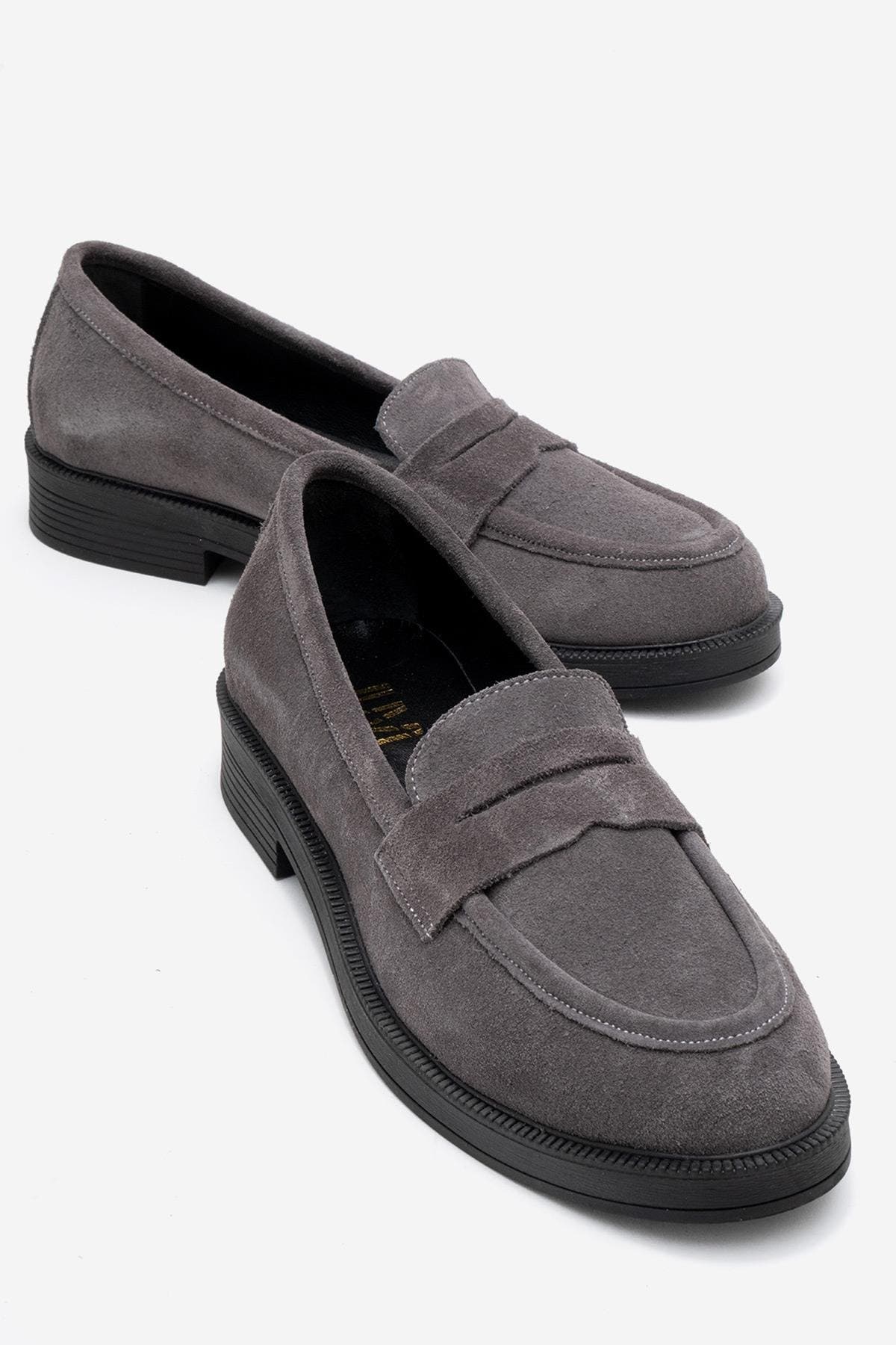 Grey Suede Leather