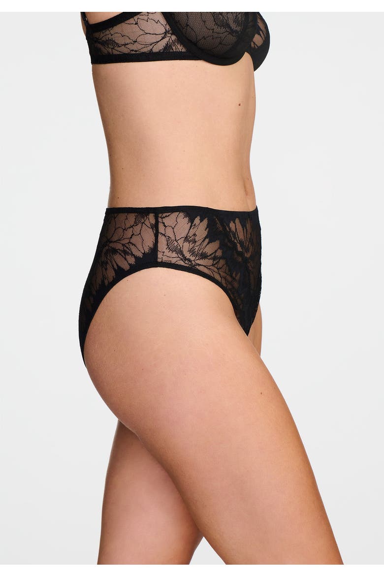 The Highwaist  Floral Lace, Alternate, color, BLACK