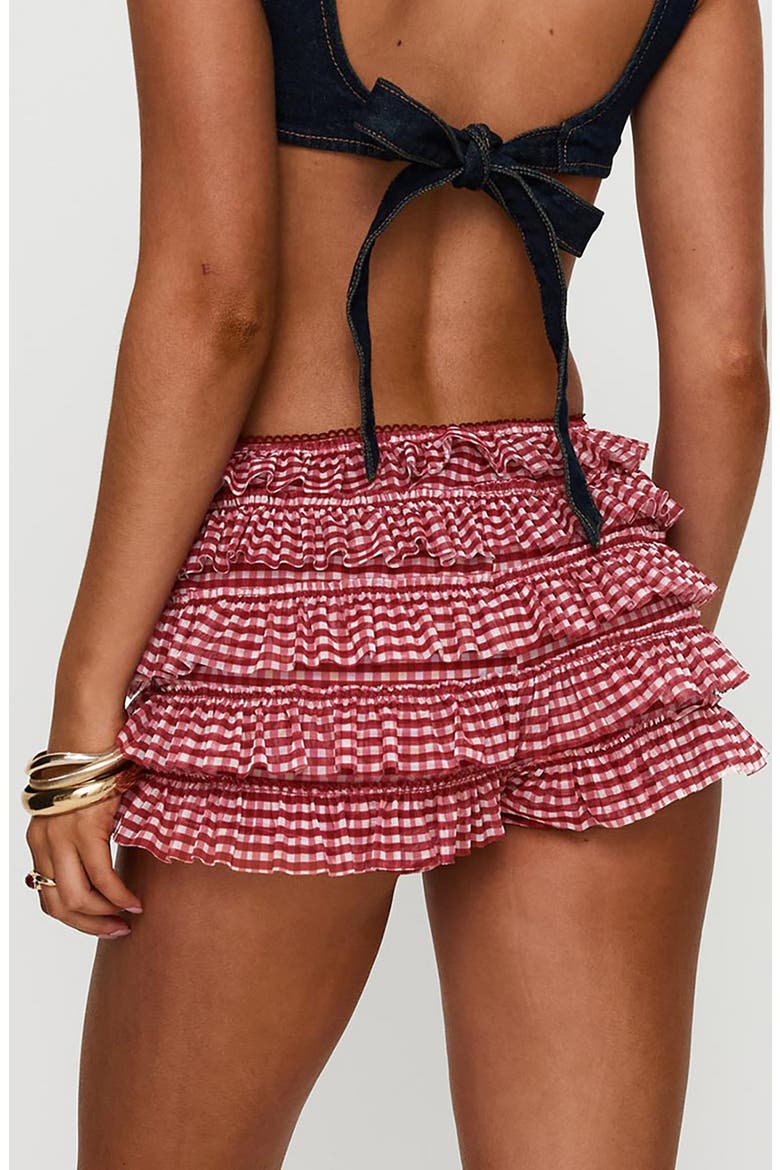 Biscotti Gingham Ruffle Bloomer Shorts, Alternate, color, RED GINGHAM