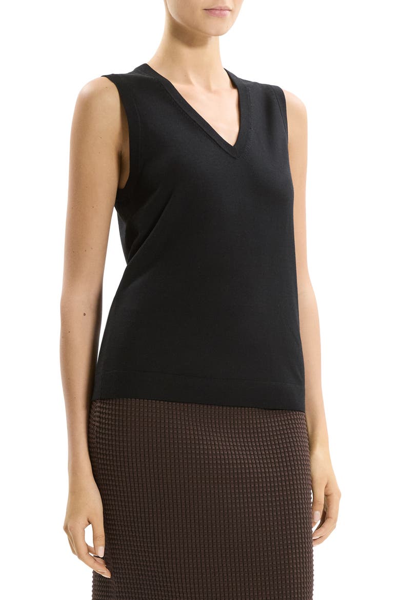 V-Neck Slim Fit Wool Tank, Alternate, color, BLACK - 001
