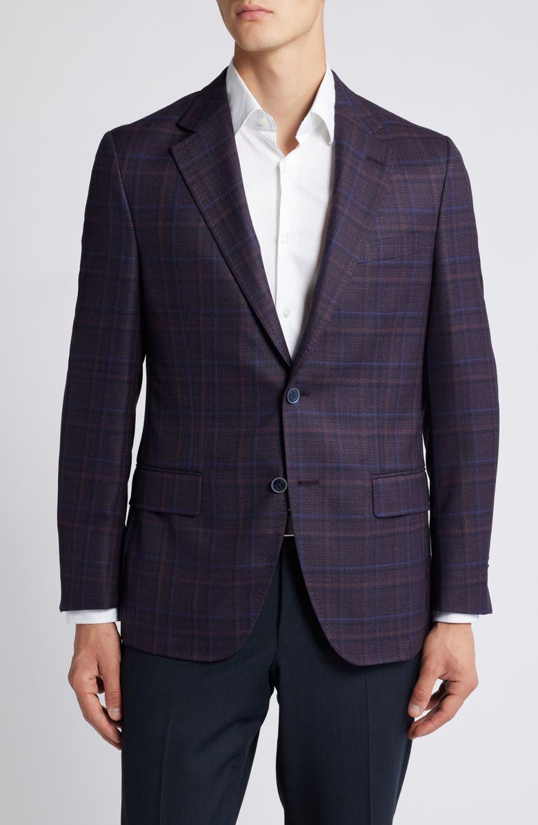Peter Millar Hyperlight Soft Plaid Wool Sport Coat, Alternate, color, 