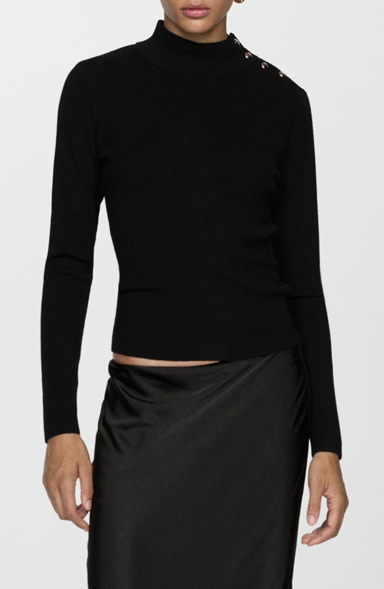 MANGO Button Trim Sweater, Main, color, 