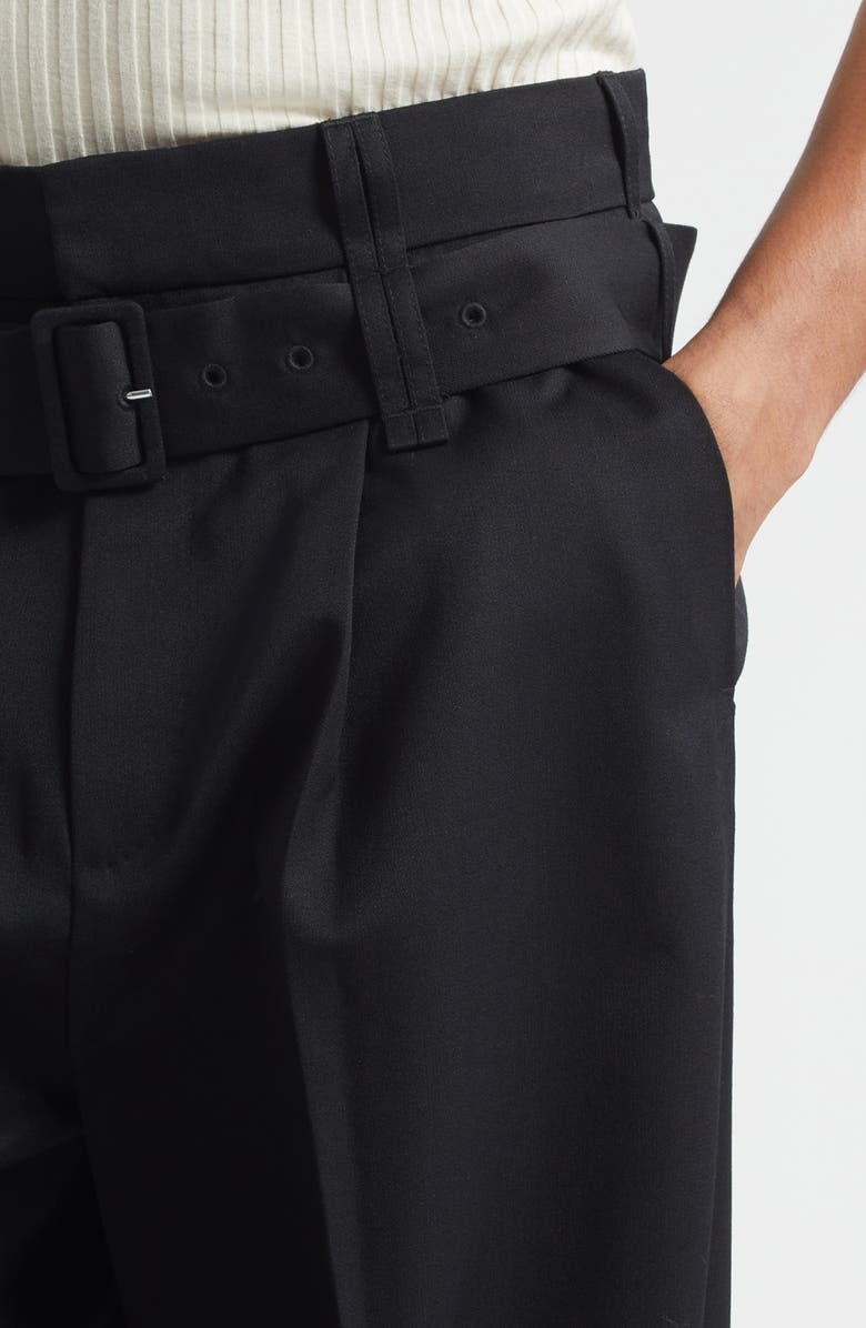 Simone Rocha Double Belt Loop Wide Leg Pants, Alternate, color, Black