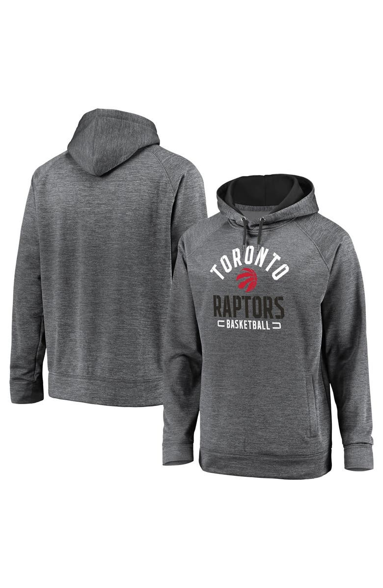 FANATICS Men's Fanatics Branded Gray Toronto Raptors Big & Tall Battle Charged Raglan Pullover Hoodie, Main, color, 