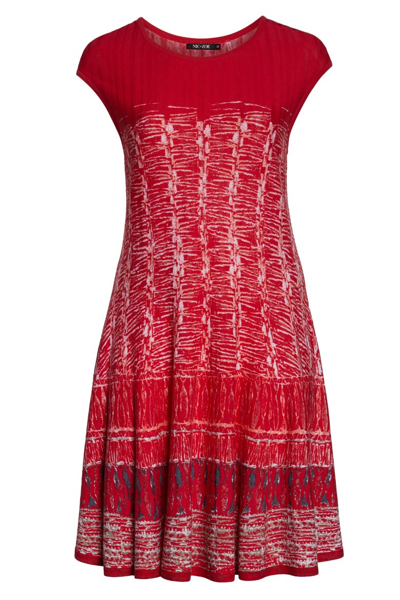 Garden Party Dress, Alternate, color, COSMO RED