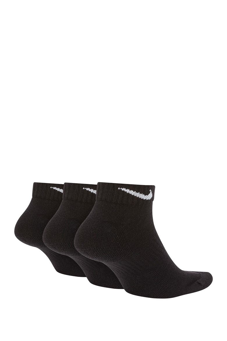 Everyday Cushion Low Ankle Socks - Pack of 3, Alternate, color, 010 BLACK/WHITE