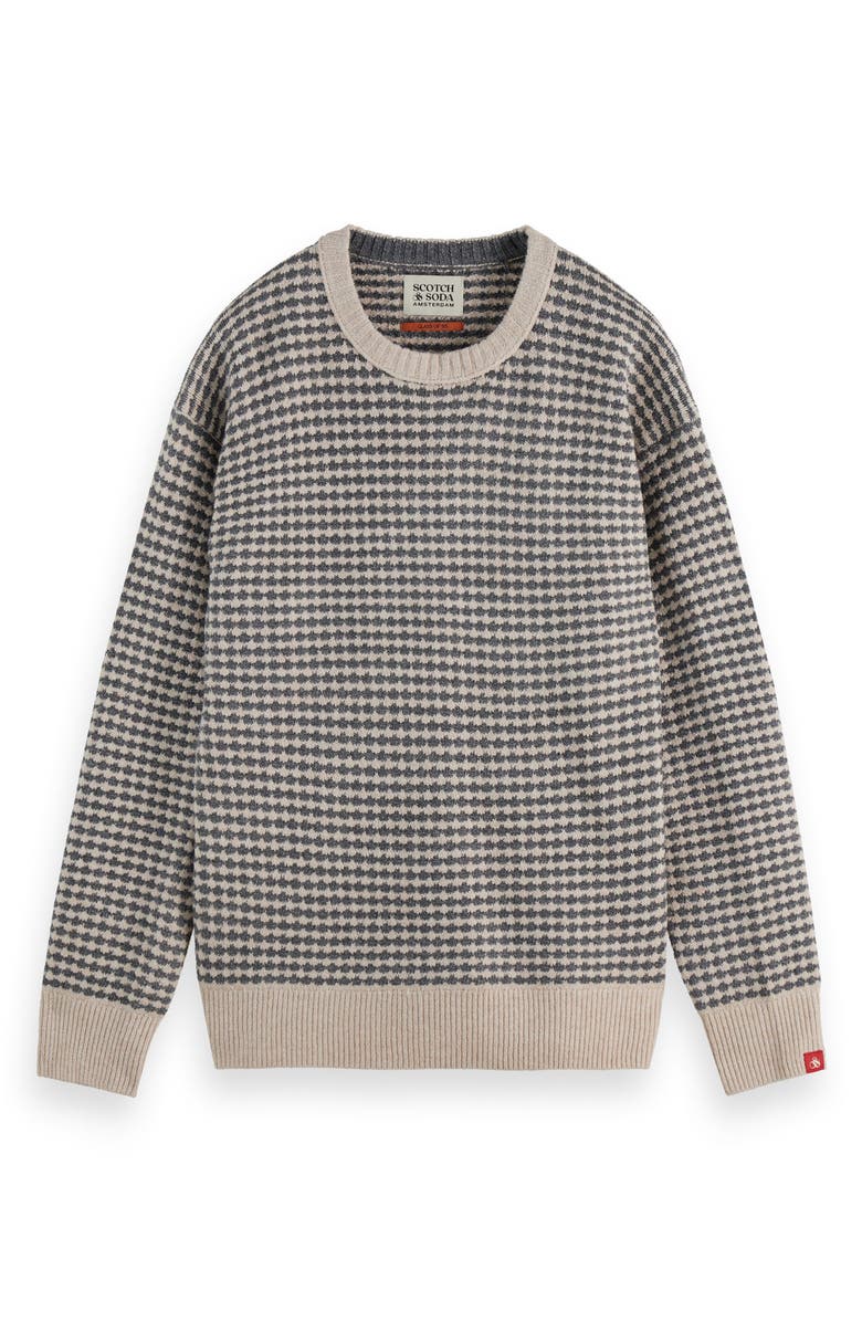 Scotch & Soda Mélange Chenille Crewneck Sweater, Alternate, color, Grey Melange/ Eggnog
