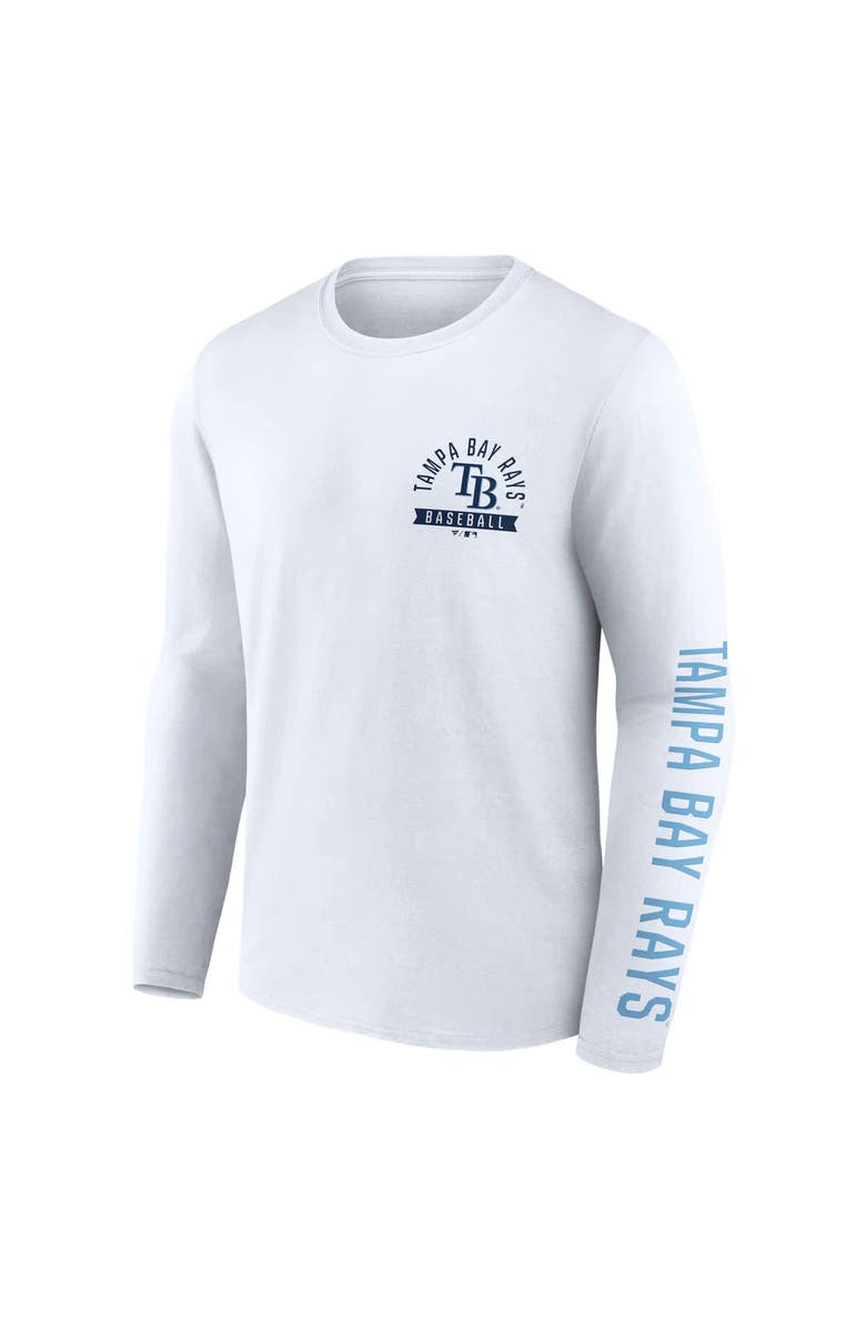 FANATICS Men's Fanatics White Tampa Bay Rays Press Box Long Sleeve T-Shirt, Alternate, color, White