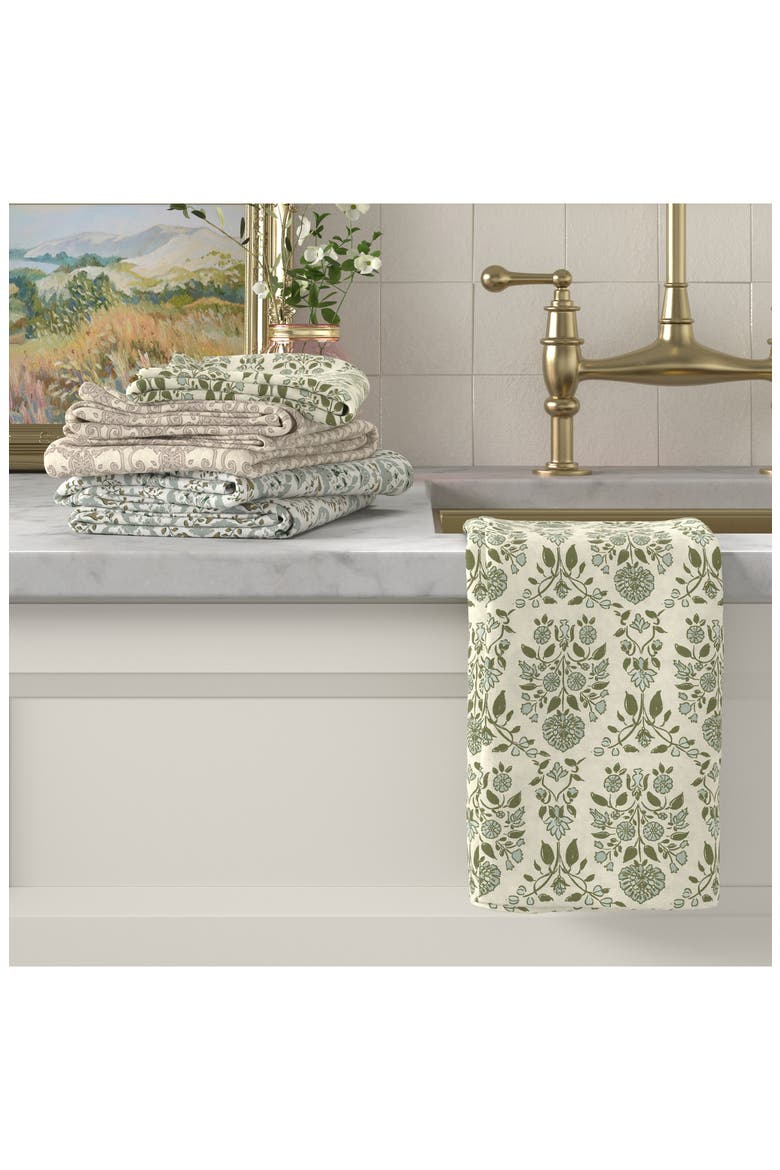 6-Pack Kitchen Towels, Alternate, color, TAUPE FLORAL