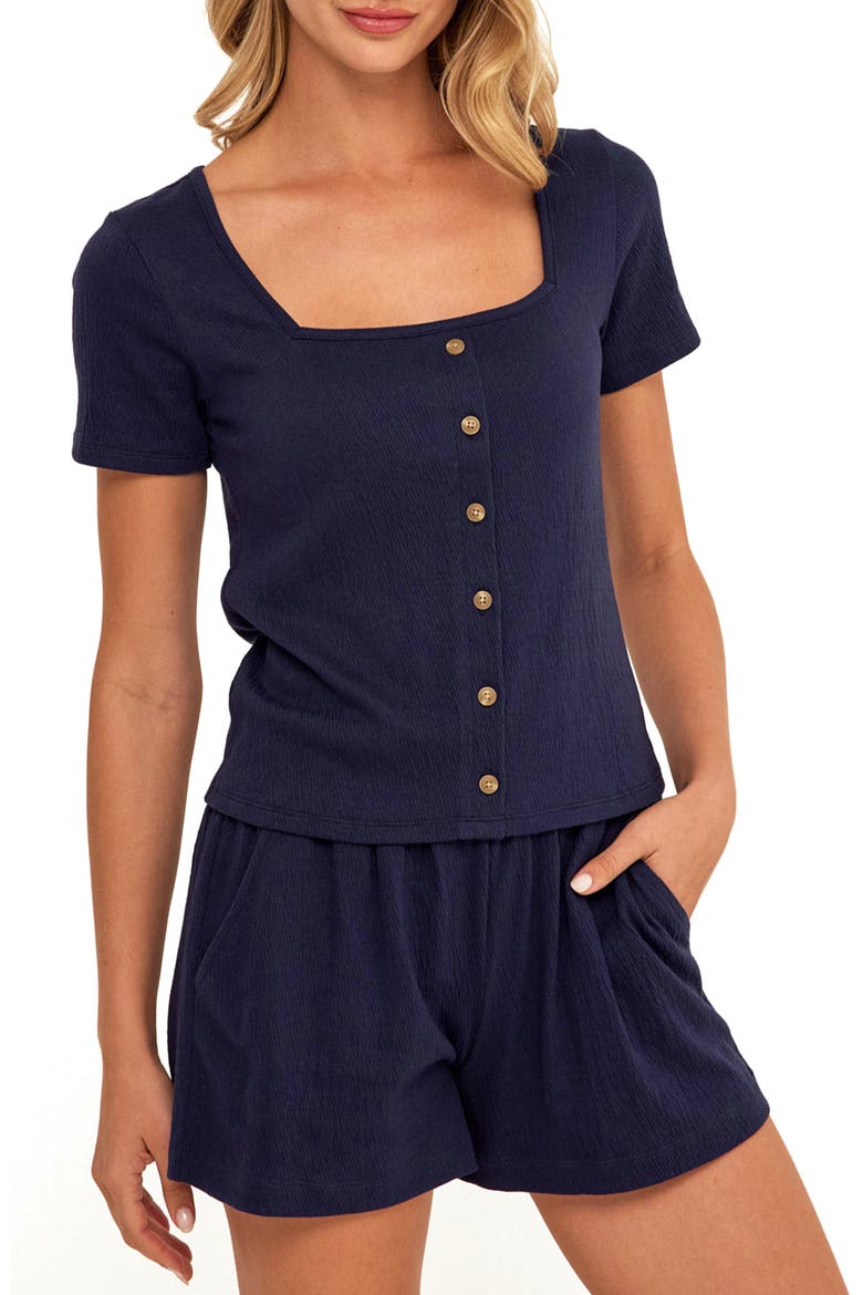 Jamila Smocked Square Neck Top, Main, color, STARGAZER