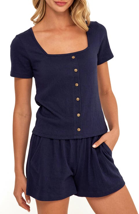 Jamila Smocked Square Neck Top