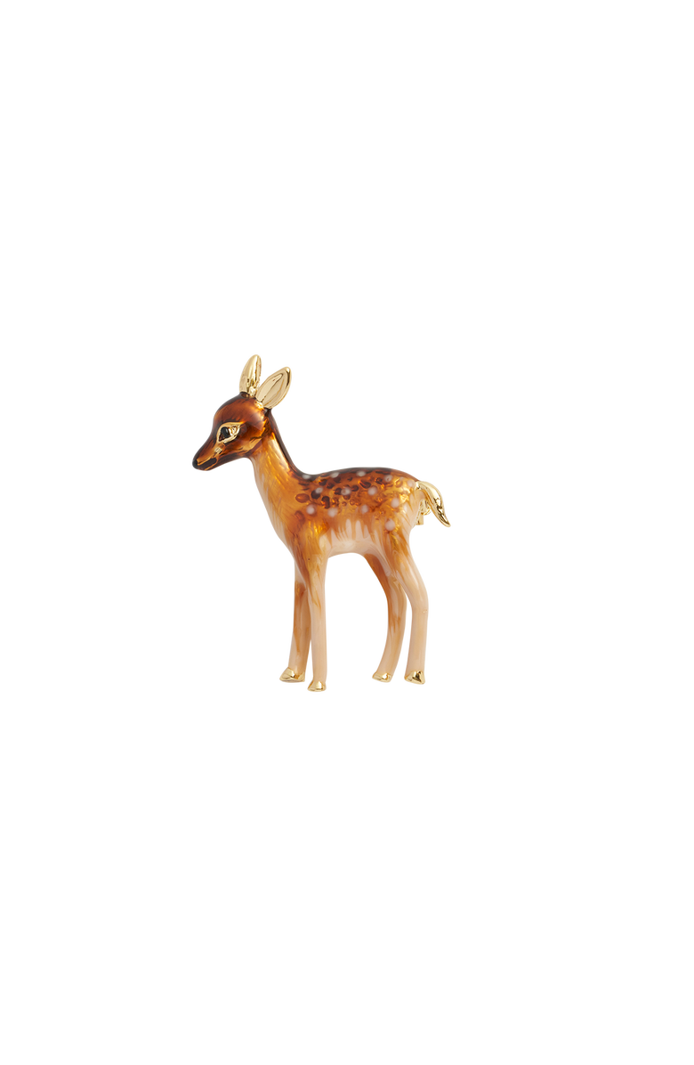 Fable England Enamel Fawn Brooch, Main, color, Multi & Gold