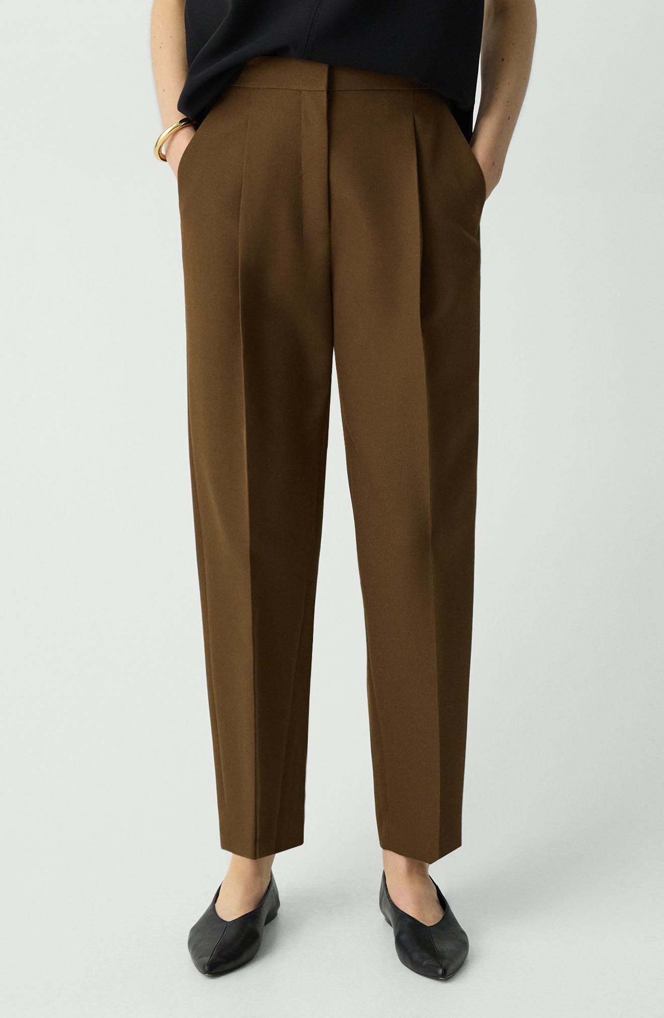Theory Wool Blend Pleated Pants