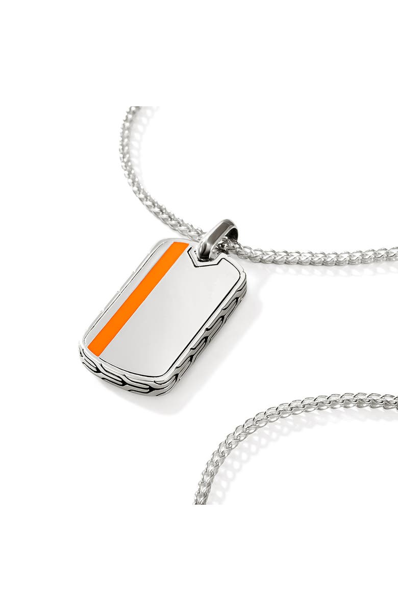 John Hardy TAG NECKLACE STERLING SILVER ENAMEL, Alternate, color, Orange