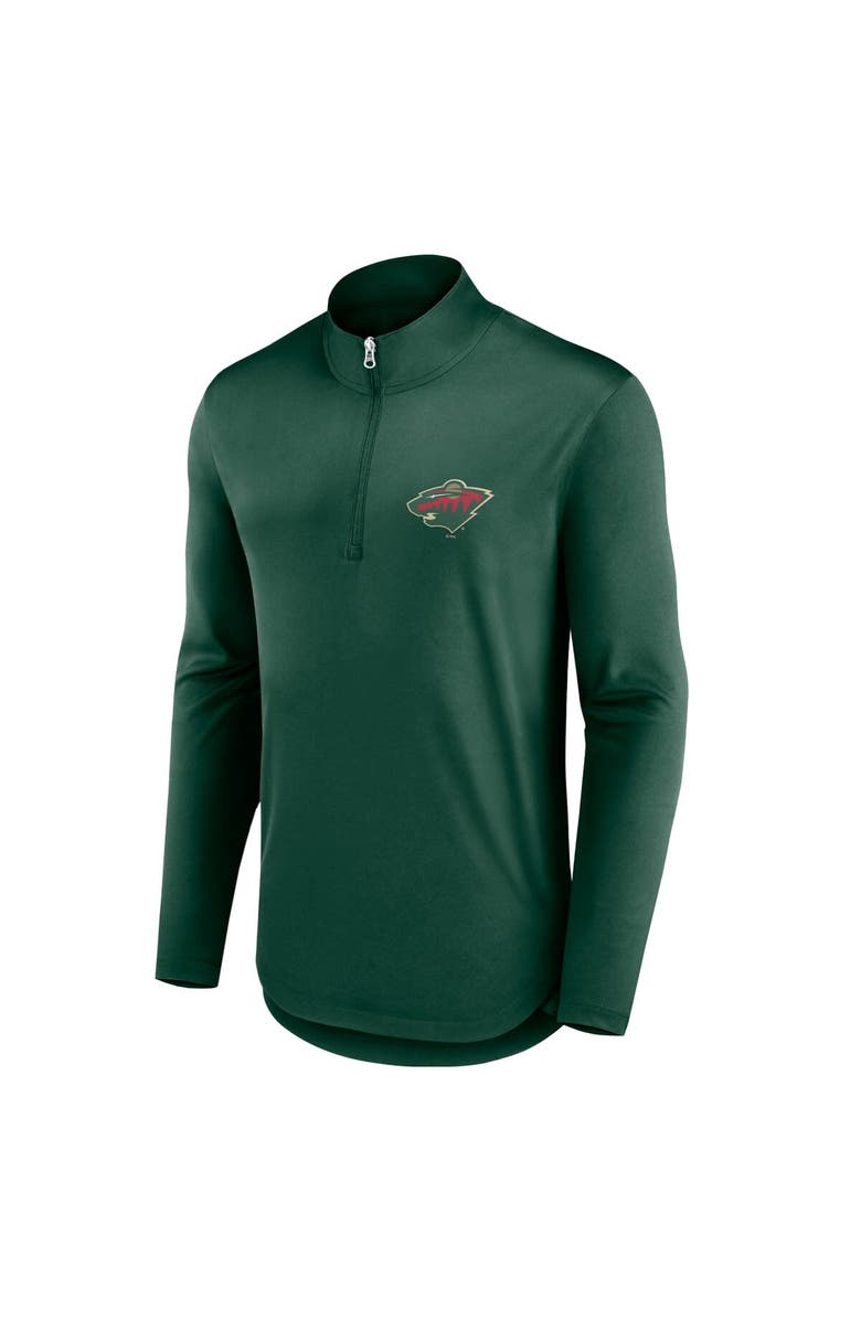 FANATICS Men's Fanatics Branded Green Minnesota Wild Mock Neck Quarter-Zip Top, Alternate, color, 