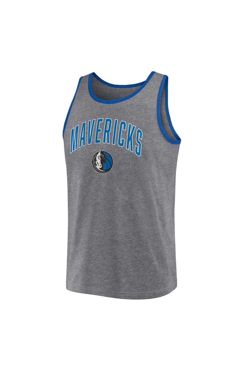 FANATICS Men's Fanatics Branded Heather Gray Dallas Mavericks Primary Logo Tank Top, Alternate, color, 