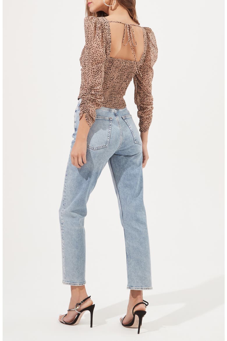 Colima Animal Print Ruched Top, Alternate, color, TAUPE-GOLD ANIMAL