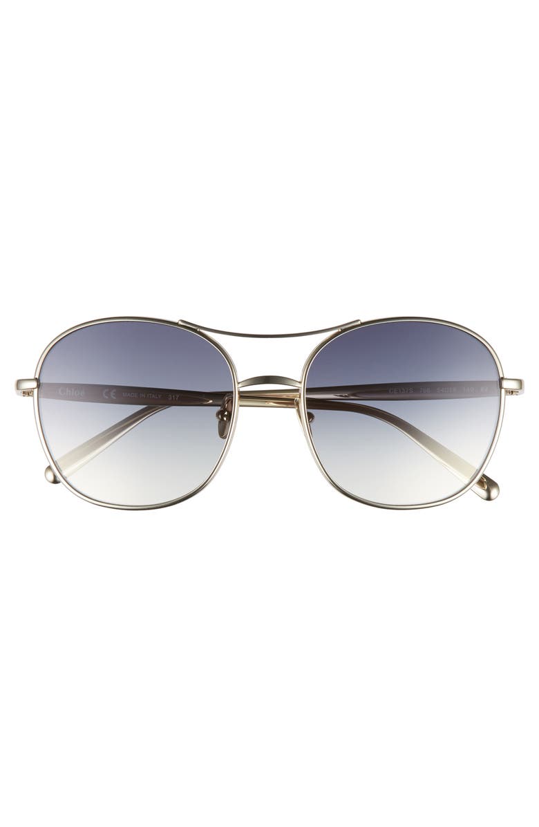 Chloé 54mm Aviator Sunglasses, Alternate, color, 