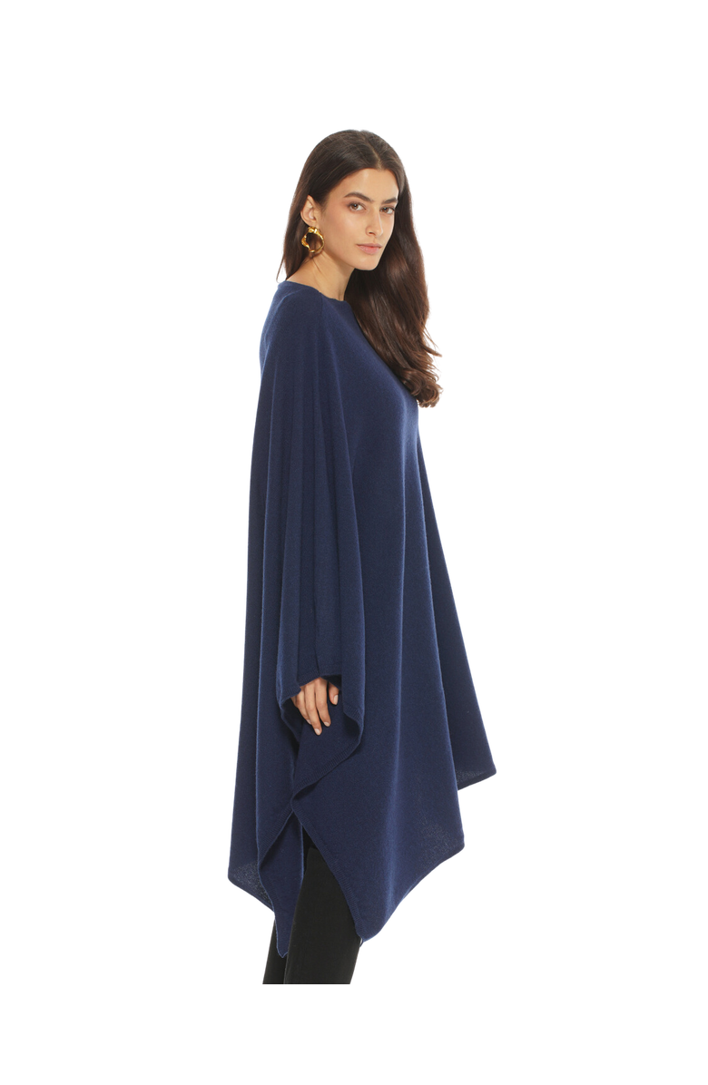 Monticelli Cashmere Pure Cashmere Long Poncho, Alternate, color, Melange Blue