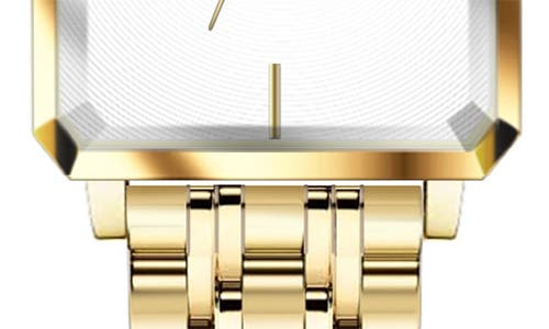 Alfred Sung Octagon Bracelet Watch, 23mm X 29mm In Gold Bracelet White Dial