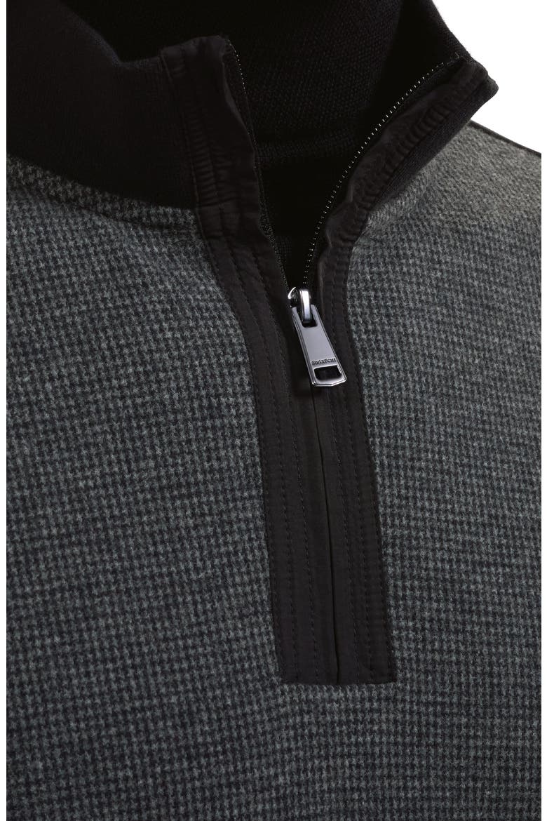 Quarter Zip Knit Pullover, Alternate, color, BLACK