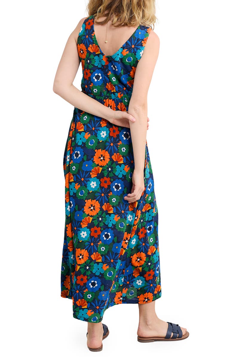 Seasalt Cornwall Polmanter Sleeveless Organic Cotton Jersey Maxi Dress, Alternate, color, Screenprint Floral Maritime